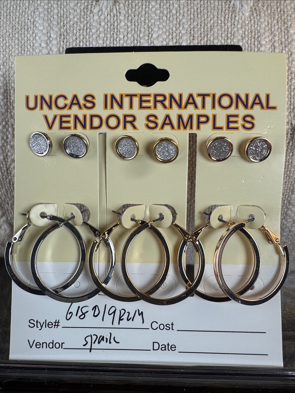 0815-Silver, Gold, & Rose Gold Hoop & Stud Earring Set